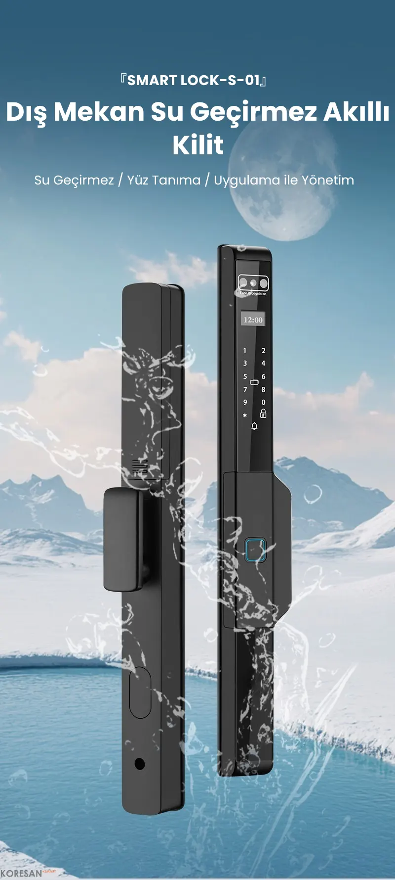 Ak2 Slim Tuya Akıllı Alüminyum Kapı Kilidi - Görsel 8