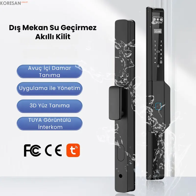 Ak2 Slim Tuya Akıllı Alüminyum Kapı Kilidi - Görsel 12