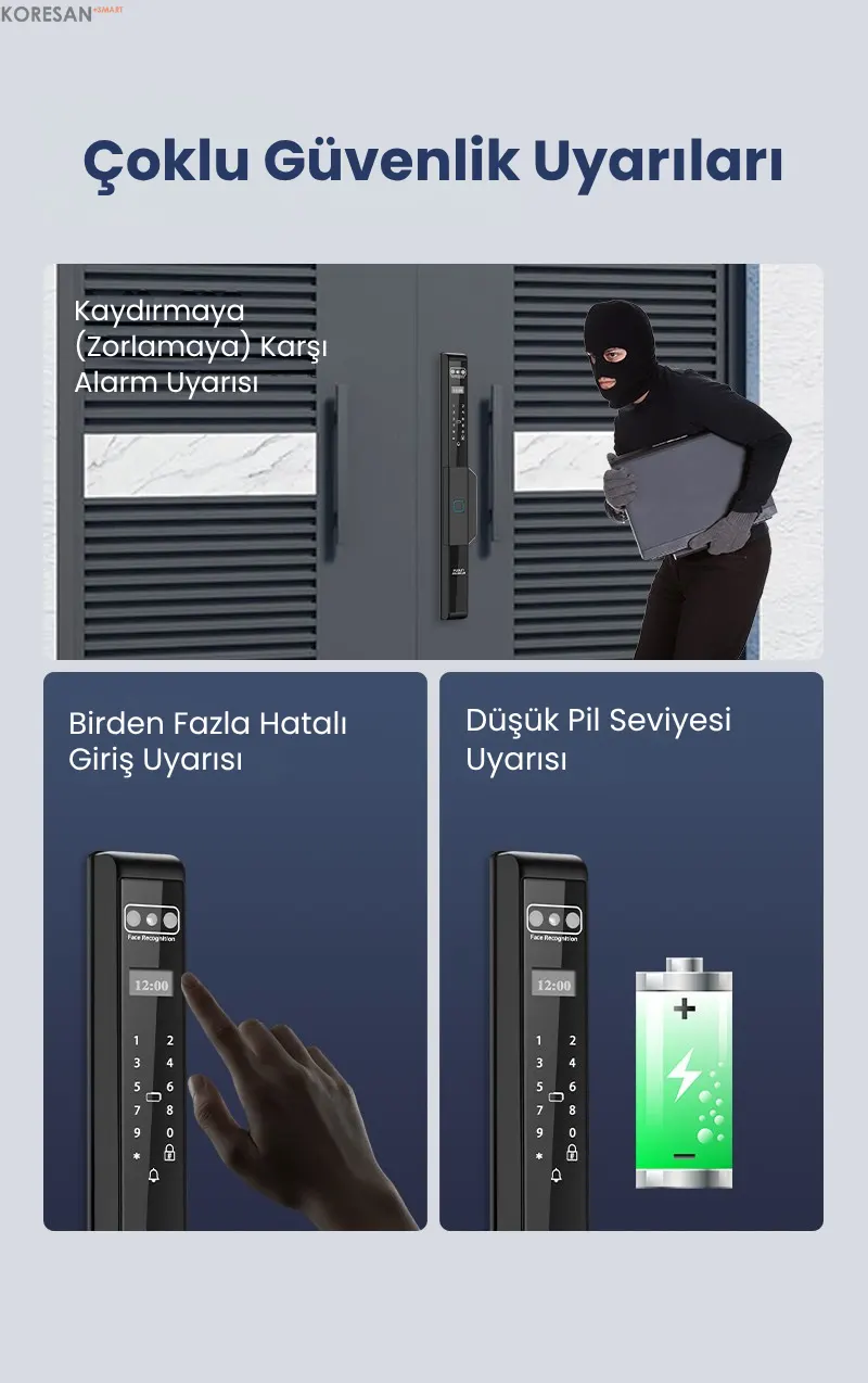 Ak2 Slim Tuya Akıllı Alüminyum Kapı Kilidi - Görsel 4