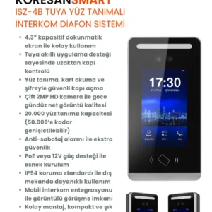 ISZ-4B Tuya Yüz Tanımalı Villa İnterkom Diafon Sistemi
